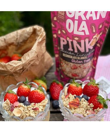 LA NEWYORKINA White Chocolate and Strawberry Granola Gluten Free 275gr. Cooked with Extra Virgin Olive Oil - Natural Products - 100% Artisanal Production - Buy Online on GoSupps.com