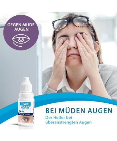 TEARS AGAIN Basic Eye Drops - Hyaluronic Acid 0.2% for Dry & Tired Eyes | Moisturizing Eye Care - 15 ml - Buy Online on GoSupps.com