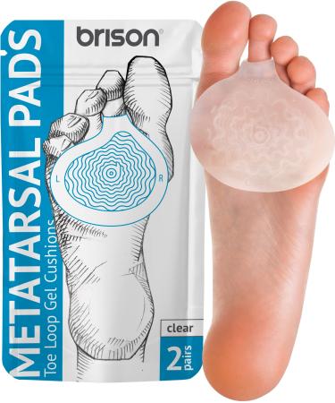 Metatarsal Pads Ball of Foot Cushions - Metatarsal Pads for Women and Men - Soft Gel Foot Pads Metatarsal Foot Forefoot Cushioning Foot Pain Relief - 2 Pairs Clear