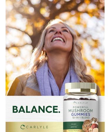Carlyle Mushroom Supplement Gummies | 70 Vegan Gummies | 10-in-1 Blend | Non-GMO and Gluten Free - Buy Online on GoSupps.com