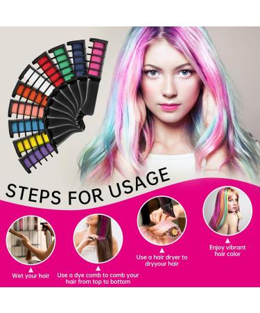 Set of 10 Hair Chalks for Girls Hair Chalk for Children Hair Chalk for Dark Hair for 4 Years to 10 Years Girls Children Gift DIY Cosplay Carnival Christmas Valentine's Day Birthday Parties - Buy Online on GoSupps.com