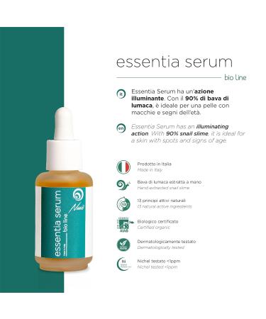 Nuvo Face Serum with Snail Mucin 90% | Bio-Certified Ant-Aging & Moisturizing | Hyaluronic Acid & Vitamin C | Made in Italy | 30ml - Buy Online on GoSupps.com