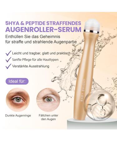 Baby Bright Eye Roller Serum - Hydrating Under Eye Brightener for Wrinkles & Dark Circles | 15ml with 5Hya & Peptide - Buy Online on GoSupps.com