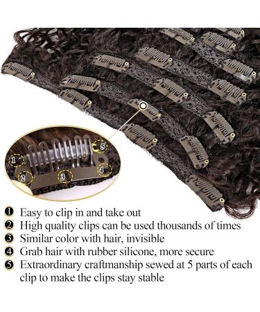 Hair Extensions 26" Kinky Curly Clip in Hair Extensions Synthetic Hair for Black Women Brazilian Real Remy Hair Kinkys Curly Synthetic Hair Clip ins Natural Black Color Hair Pieces(4-27) 26inches 65cm 4-27 - Buy Online on GoSupps.com