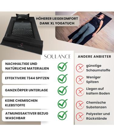 Soulance Acupressure Mat & Pillow 5-in-1 Premium Set | Coconut Fiber Massage Mat for Neck & Back Pain Relief | Includes Yoga Cloth & Carrying Bag - International Shipping Available - Buy Online on GoSupps.com