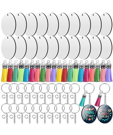 Sublimation Blanks Keychains Products  80 PCS Keychains Tag Bulk with 2 Inch Heat Transfer Double-Side Round Coasters Blanks  Key Chains  Tassels  Jump Rings for Ornament Making DIY Art Craft Supplies 80 PCS Round Blanks... - Buy Online on GoSupps.com