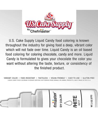 Chefmaster White Candy Color | True-Tone Shades | Professional-Grade Oil-Based Dye for Chocolate, Strawberries, Cake Pops | Easy-to-Use Decorating | Made in USA | 2 oz - Buy Online on GoSupps.com