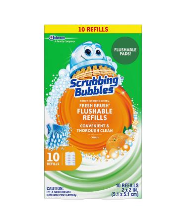 Scrubbing Bubbles Fresh Brush Flushables Refill - 10ct | Citrus Action Scent | Eliminates Odors & Limescale | Toilet & Bowl Cleaner - Buy Online on GoSupps.com