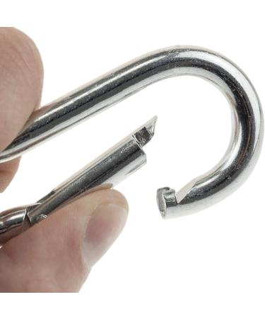 C.P.Sports 10x Galvanized Carabiner Hooks 80mm x 8mm | 250kg Resilient Steel | Durable for Sports Camping Outdoor and Keychain | 10 Pack Silver - Buy Online on GoSupps.com