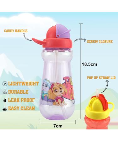 2x Paw Patrol Marshall and Skye Straw Sipper 340ml BPA Free Water Bottles for Kids 6+ Months - Buy Online on GoSupps.com