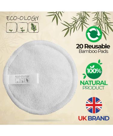 ECO-OLOGY 20 Reusable Makeup Remover Pads with Bamboo Storage Pot 100x Biodegradable Ear Buds and Cotton Laundry Bag. Reusable Cotton Pads for Cleansing or Removing Makeup - Buy Online on GoSupps.com