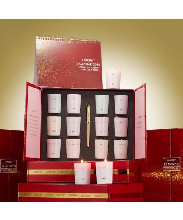 Unique Women's Gifts: Aromatherapy Candle Set with 2024 Calendar & Gold Pen - Perfect Home Birthday Gift - Buy Online on GoSupps.com