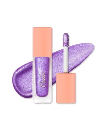 Oulac Liquid Glitter Eyeshadow Shimmer Eyeshadow Metallic Purple Eyeshadow Liquid Eyeliner with Fine Sparkle Blendable Sparkly Eye Make-up Crease Resisatnt Vegan 5.4g Satellite Dream (07)