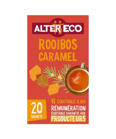 ALTER ECO - Infusion Rooibos Caramel - Infusion Bio & Equitable - Sans Th ine - Bo te de 20 Sachets Caramel Lot de 1 x 20