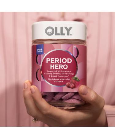 OLLY Period Hero Gummies PMS Support Supplement * Chasteberry Vitamin B6 Calcium Cran-Raspberry Flavor 30 Day Supply - 60 Count - Buy Online on GoSupps.com