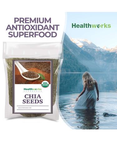 Healthworks Organic Raw Chia Seeds - 48oz (3lb) | Certified Premium Quality | Omega-3, Fiber & Protein | Ideal for Shakes, Smoothies & Oatmeal - Buy Online on GoSupps.com