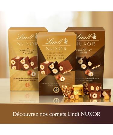 Lindt - NUXOR Cone - Milk and Black Chocolate With Whole Hazelnuts - Crunchy and Fondant 150g - Buy Online on GoSupps.com