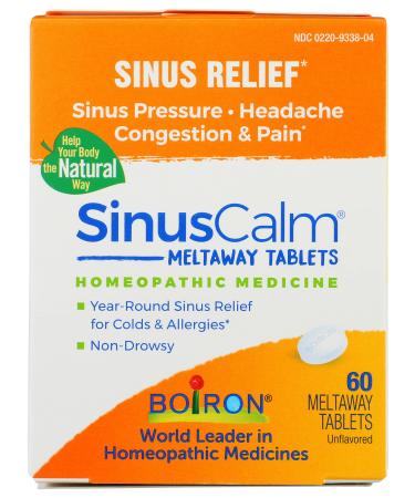 Boiron SinusCalm Sinus Relief Unflavored 60 Quick-Dissolving Tablets Pack of 1
