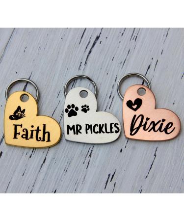 Dog Tags for Pets Engraved ID Tag Personalised Dog Name Tags Customised Cat Tags Deep Laser Engraving Free Engraved on Both Sides Various Design Options (Heart) - Buy Online on GoSupps.com