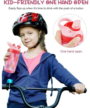 A+ Choice 16oz BPA-Free Kids Water Bottle with Straw & Handle - Spill Proof, Easy-Clean, Dishwasher Safe - Cute Rabbit Pink - Buy Online on GoSupps.com