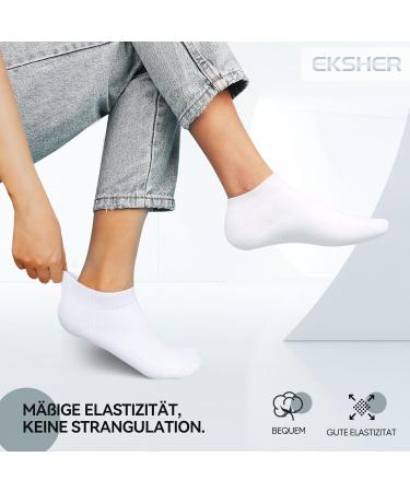 Buy Eksher Sneaker Socks for Men & Women - 10 Pairs of Breathable Anti-Sweat Running Socks (Cotton Size 35-38 White) - Buy Online on GoSupps.com