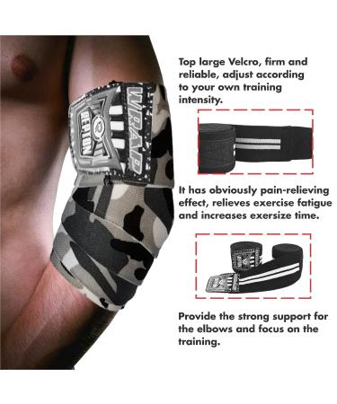 REPTON Elbow Wrap Elbow Sleeves Support for Weightlifting Powerlifting CrossFit and Tendonitis | Adjustable Strap Compression Splint for Left and Right Size Reversible Stabilizer (Black & White) - Buy Online on GoSupps.com
