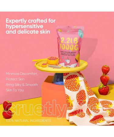 FAVIRZCE Hard Wax Beads 2.2LB - Brazilian Coarse Hair Removal Formula - With Measuring Spoons - Pink Wax Beans for Women and Men - Buy Online on GoSupps.com