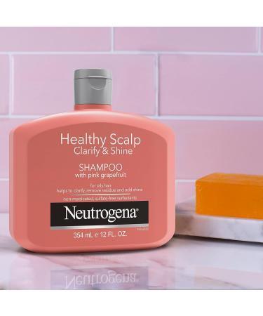 Neutrogena Exfoliating Healthy Scalp Clarify & Shine Shampoo for Oily Hair and Scalp Anti-Residue Shampoo with Pink Grapefruit pH-Balanced Paraben & Phthalate-Free Color-Safe 354 ml. Shampoo Pink - Buy Online on GoSupps.com