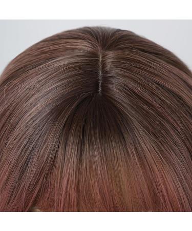 Allbell Long Wavy Pink Wigs with Bangs - Dirty Pink Synthetic Heat-Resistant Wigs for Women | Cosplay & Daily Use Hair Replacement - Buy Online on GoSupps.com