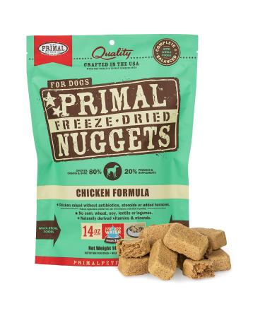 Primal Freeze Dried Dog Food Nuggets Chicken Formula, Crafted in The USA Grain Free Raw Dog Food Chicken Formula 14 Ounce (Pack of 1)
