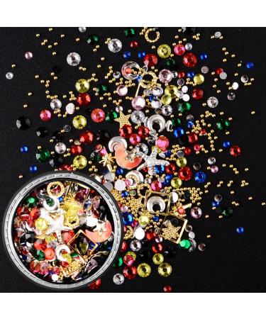6 Wheels Mixed Sparkle Nail Art Rhinestones, Diamonds, Crystals, Butterfly Beads, Pearls, Studs, Gems, Rivets & Charms Kit - Buy Online on GoSupps.com