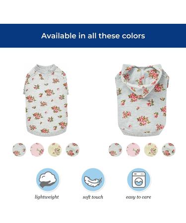 Blueberry Pet 2022/2023 New Spring Scent Inspired Rose Flower Crew-Neck Pullover Dog Sweatshirt in Baby Pink  Back Length 14"  Pack of 1 Clothes for Dogs 14 inch (Pack of 1) Crew-neck - Baby Pink - Buy Online on GoSupps.com