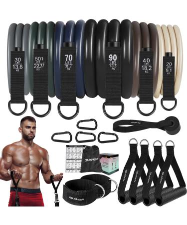 Heavy Resistance Bands Set 300LB Workout Bands for Man with 4 Upgrade Rubber Handles Fitness Bands for Working Out Weight Bands for Muscle Training Strength Slim Yoga Home Gym Equipment