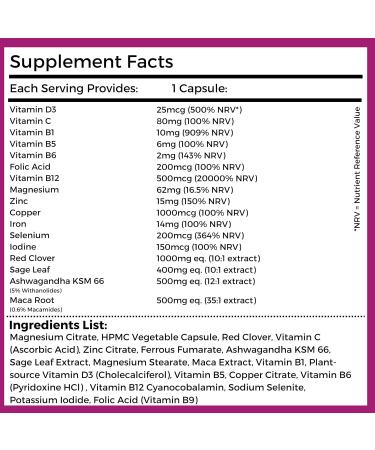 Meno Pact Support Complex - Menopause Supplement for Women - 60 Vegan Capsules - Buy Online on GoSupps.com