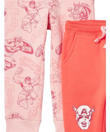 Amazon Essentials Disney Marvel Star Wars Princess Girls Fleece Jogger Sweatpants 2-Pack - Small Pink Marvel Avengers - Buy Online on GoSupps.com