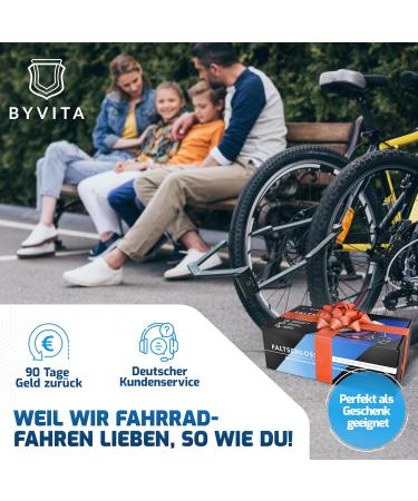 Byvita High Security Folding Bicycle Lock 120cm with Cable & Bracket - Ideal for Bicycles & E-Scooters - Buy Online on GoSupps.com