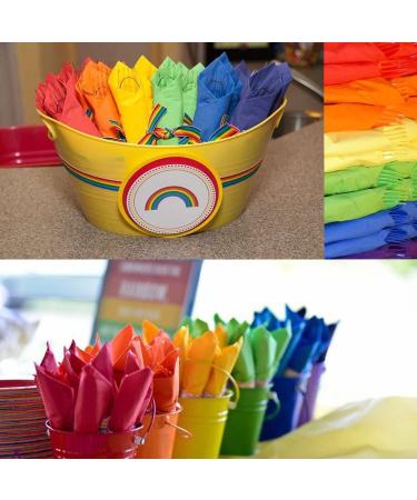 Whaline 120 Rainbow Cocktail Napkins - Gay Pride Day Party Favors - 2 Ply Beverage Paper Napkins - 6 Colors - Buy Online on GoSupps.com