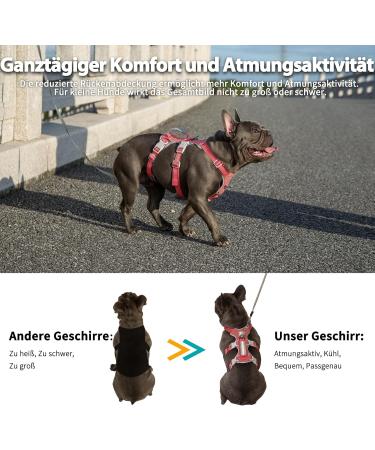 Huntboo Non-Slip Dog Harness & Safety Dishes | Escape Proof Reflective & Durable Adjustable Vest for Medium Dogs (Red M) - Buy Online on GoSupps.com