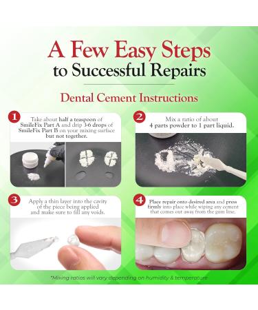 SmileFix Dental Repair Kit - Temporary Teeth Fix for Crowns Caps & Bridges | Sturdy Zinc Oxide & Eugenol Cement | Smile Confidently Anywhere - Buy Online on GoSupps.com