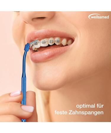 Wellsamed Interdental Brush Holder Duo - Angled Head Blue | Effective Cleaning for Interdental Spaces - Buy Internationally - Buy Online on GoSupps.com