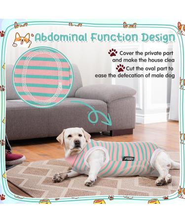Zuimei Dog Surgery Recovery Suit Striped Dog Surgical Recovery Suit Anti-licking Dog Post Surgery Bodysuit Dog Recovery Shirt Dog Onesie Vest For Wound Protection E-Collar Alternative(Green S) pink green S - Buy Online on GoSupps.com