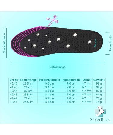 Silverrack Magnetic Insoles for Men & Women (Size 40-46) | Acupressure & Massage Shoe Insoles with Magnets - Black L - Buy Online on GoSupps.com