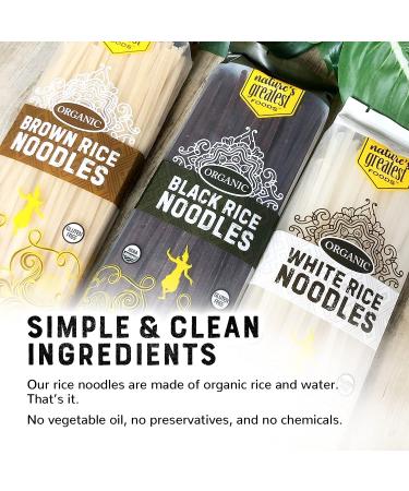 Organic Black Rice Noodles 7.7oz x 12-Pack - Vegan, Gluten-Free, GMO-Free - Medium Thickness for Stir-Fry and Pad Thai - Nature's Greatest Foods - Buy Online on GoSupps.com