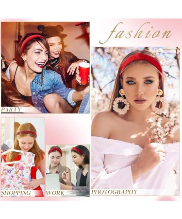4 Pcs Red Rhinestone Leather Headbands - Women's Bling Crystal Diamond Accessories for Holiday, Birthday, Halloween, Cosplay - Valentine's Day Gift - Buy Online on GoSupps.com
