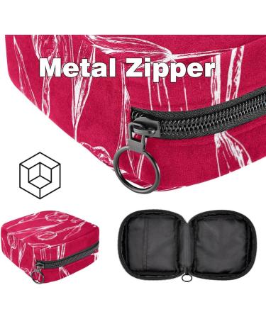 Red Storage Bags for Women - Dwarfs Tulips & Flowers Design - Portable Menstrual Pads Panty Liners Tampons Organizer - Ideal for School & Office - Buy Online on GoSupps.com