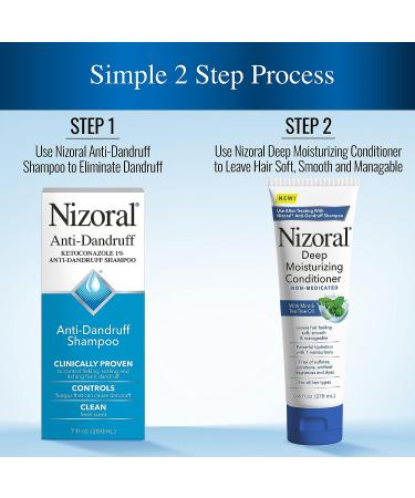 Nizoral Anti-Dandruff Shampoo + Deep Moisturizing Conditioner Bundle - 7oz Shampoo + 11oz Conditioner - Buy Online on GoSupps.com