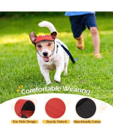 Pawaboo Dog Baseball Caps - Adjustable Sun Protection Hats for Small Medium & Large Dogs | Red XL Dog Outfit - Buy Online on GoSupps.com