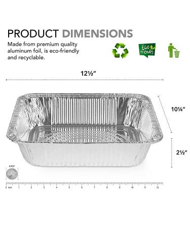 Aluminum Pans 9x13 Disposable (30 Pack) - Half Size Steam Table Deep Pans for Cooking, Heating, Storing - Tin Foil Pans - Buy Online on GoSupps.com