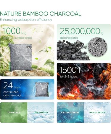 Activated Charcoal Odor Absorber - 6 Pack Nature Deodorizer for Shoes Bamboo Charcoal Air Purifying Bags Fresh Sneakers & Moisture Remover - Buy Online on GoSupps.com