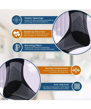 Plantar Fasciitis Socks - Ankle Compression Sleeve for Heel and Arch Support | Small-Medium White | Men and Women - Buy Online on GoSupps.com